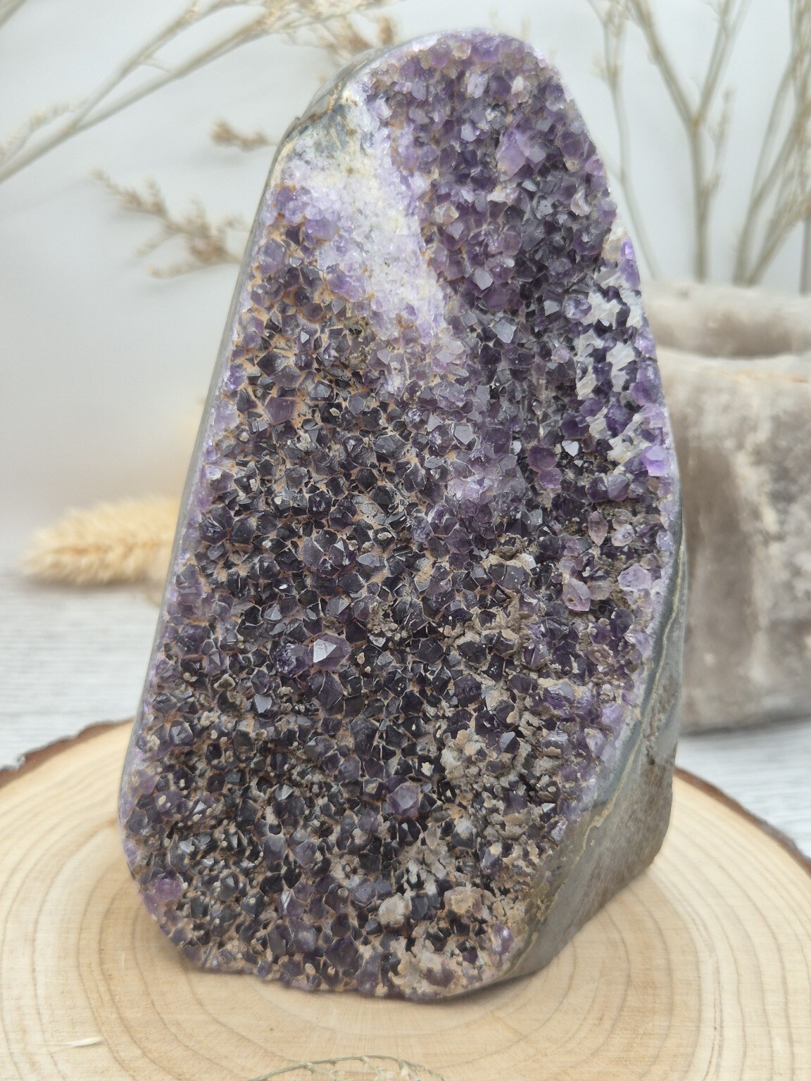 Natural amethyst crystal cluster
