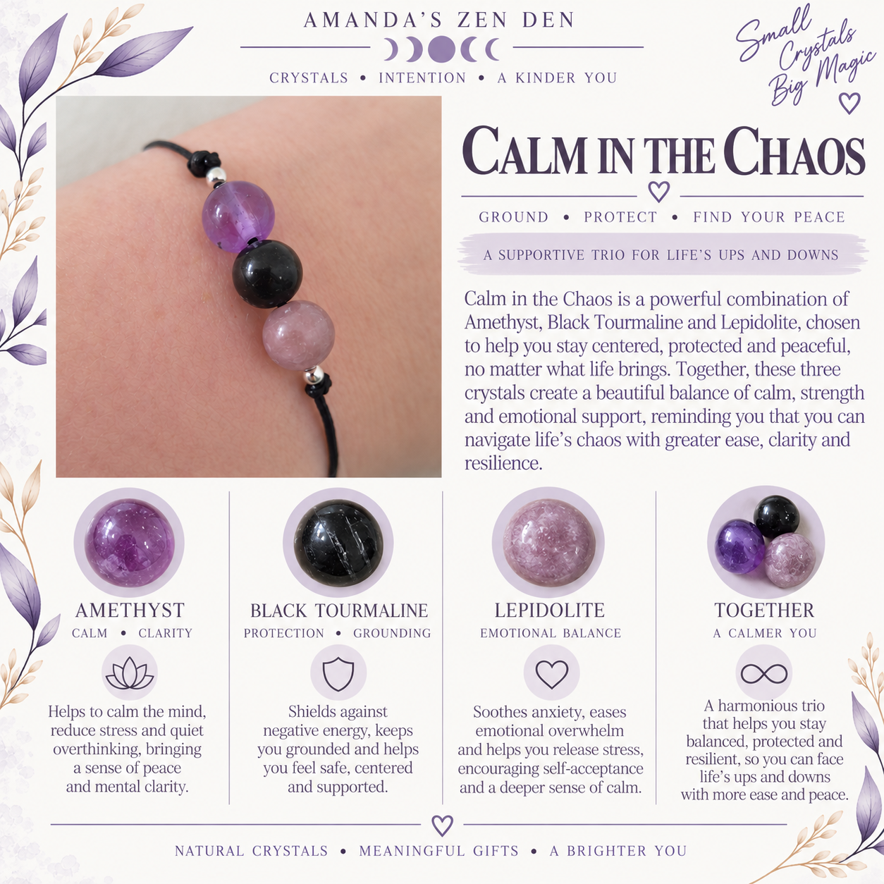 Calm in the Chaos crystal guide using Amanda’s own photograph