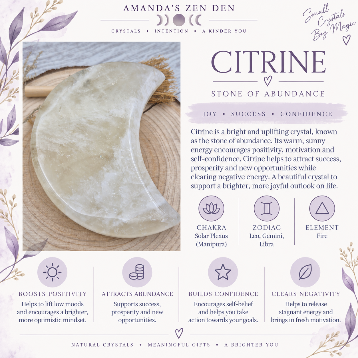 Citrine crystal guide using Amanda’s own photograph