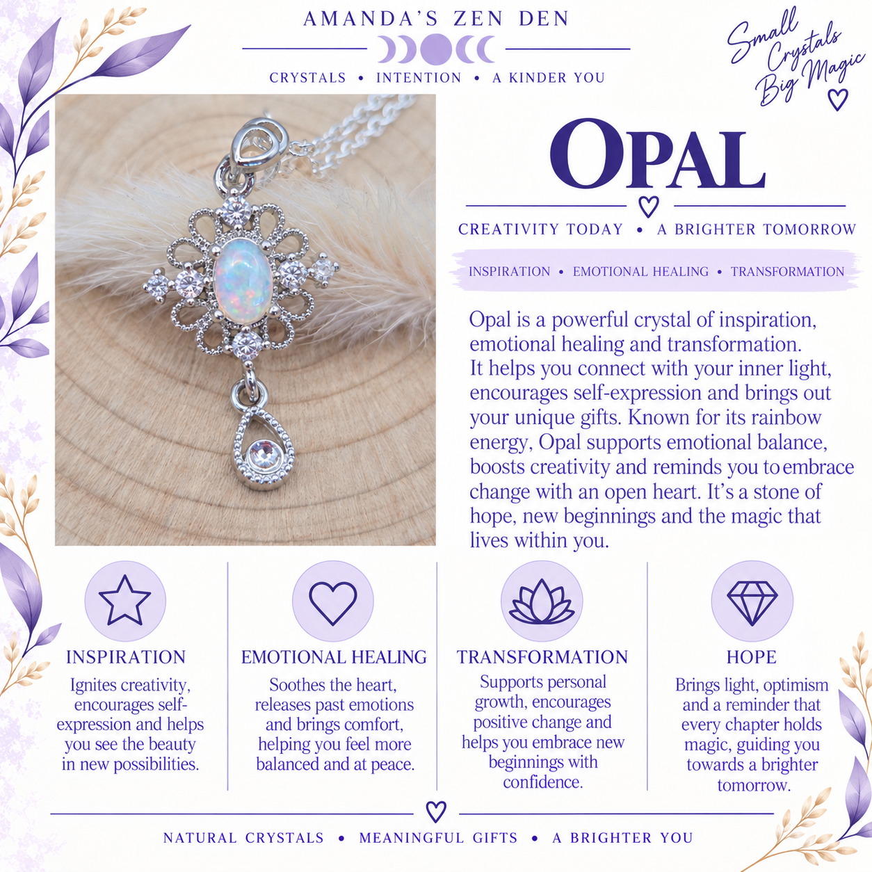Opal crystal guide using Amanda’s own photograph