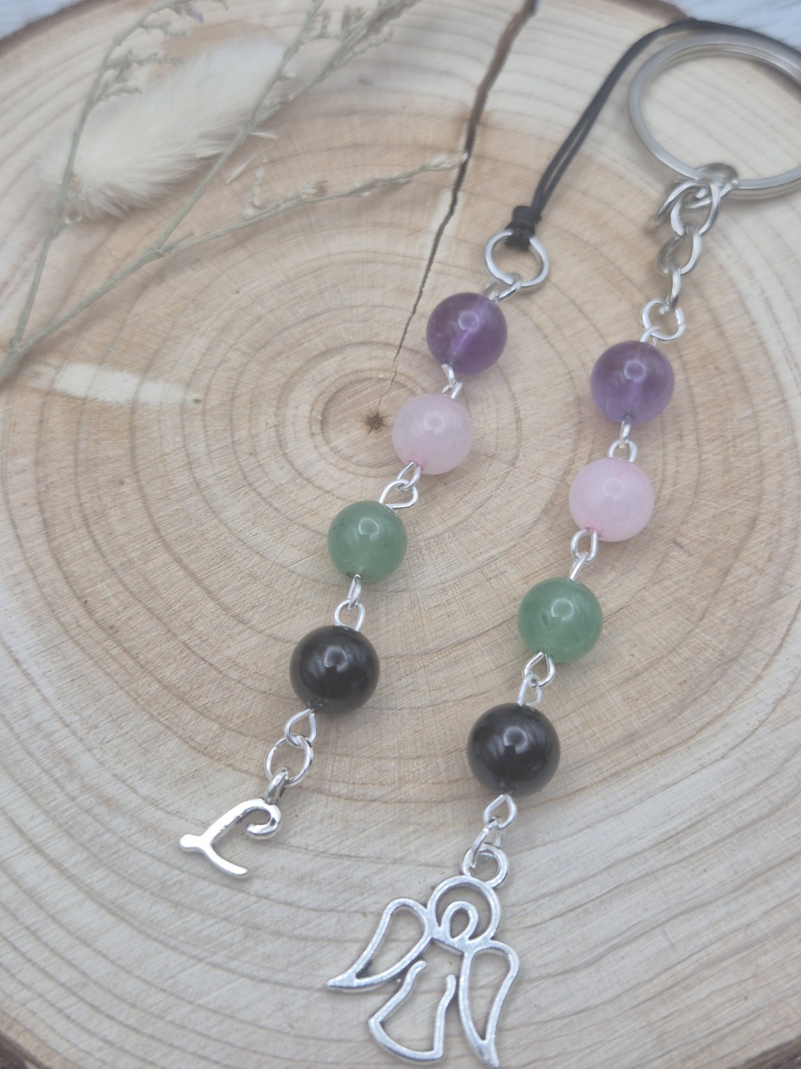 Amanda’s handmade crystal keyring and car charm