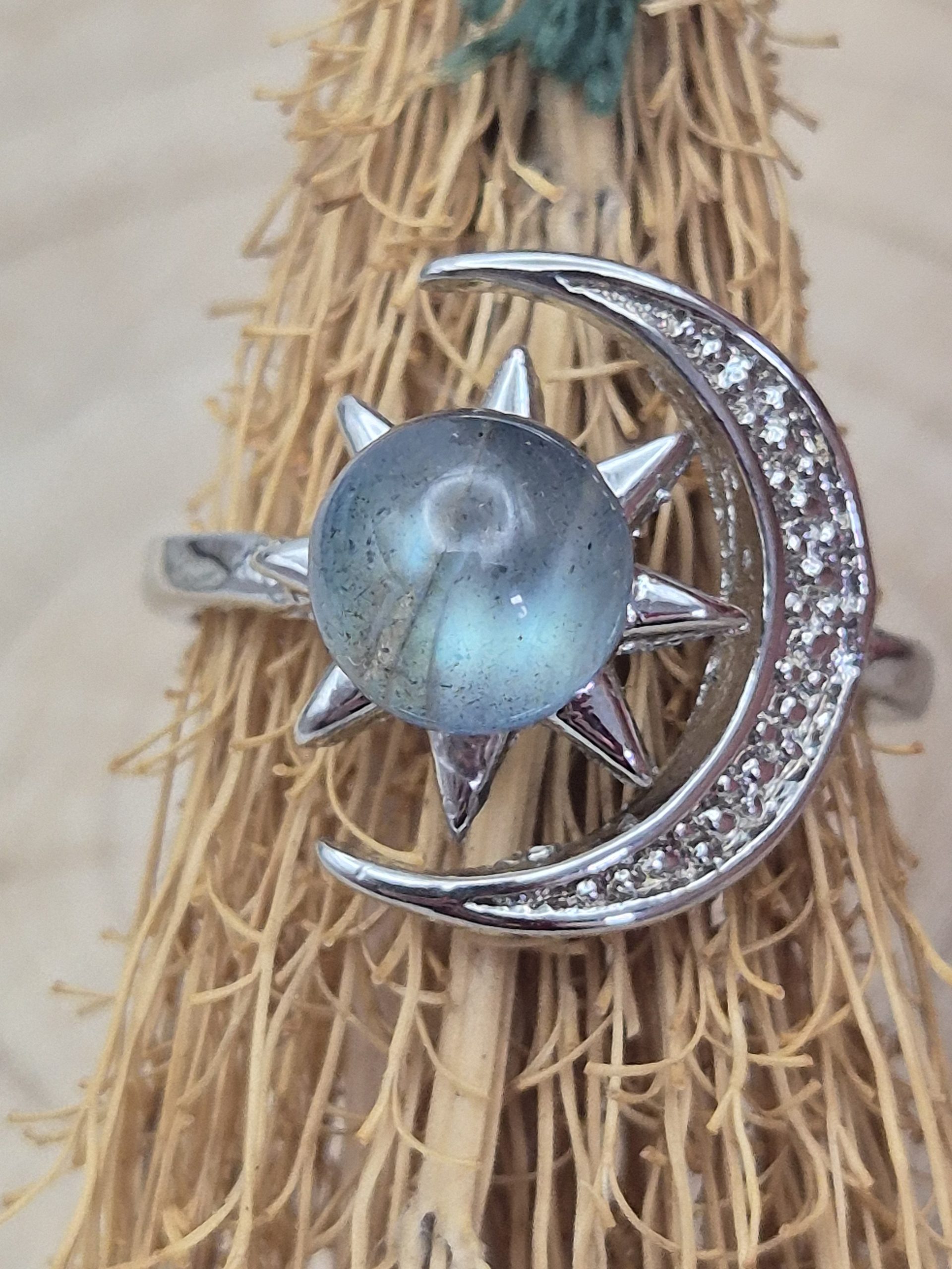 Labradorite Sun & Moon Ring - Image 3