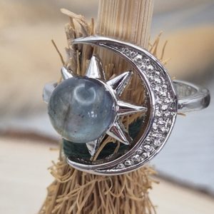 Labradorite Sun & Moon Ring