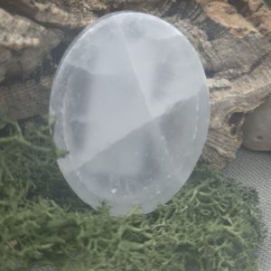 Selenite Thumb Stone