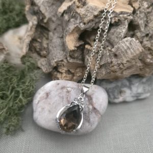 Smoky Quartz Teardrop Necklace