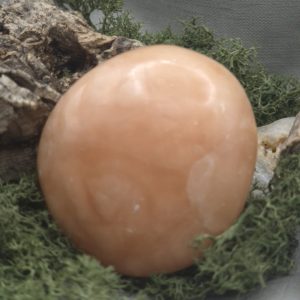 Peach Calcite Palm Stone
