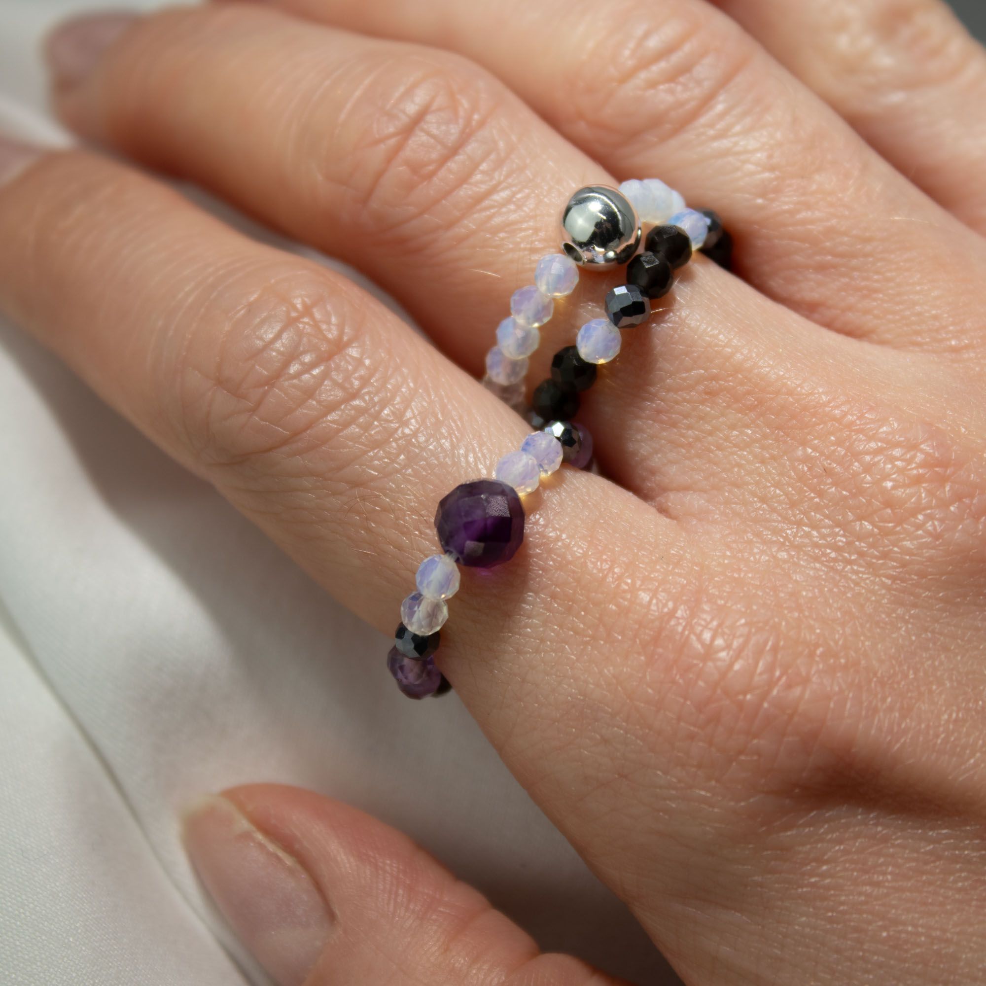Nymph Spirit Gemstone Ring Set - Full Moon - Image 3
