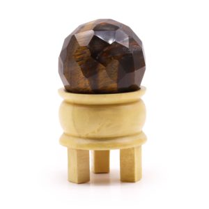 Gemstone Faceted Healing Ball & Stand - Tigers Eye