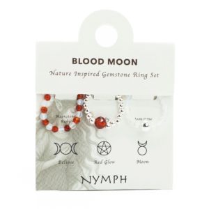 Nymph Spirit Gemstone Ring Set - Blood Moon