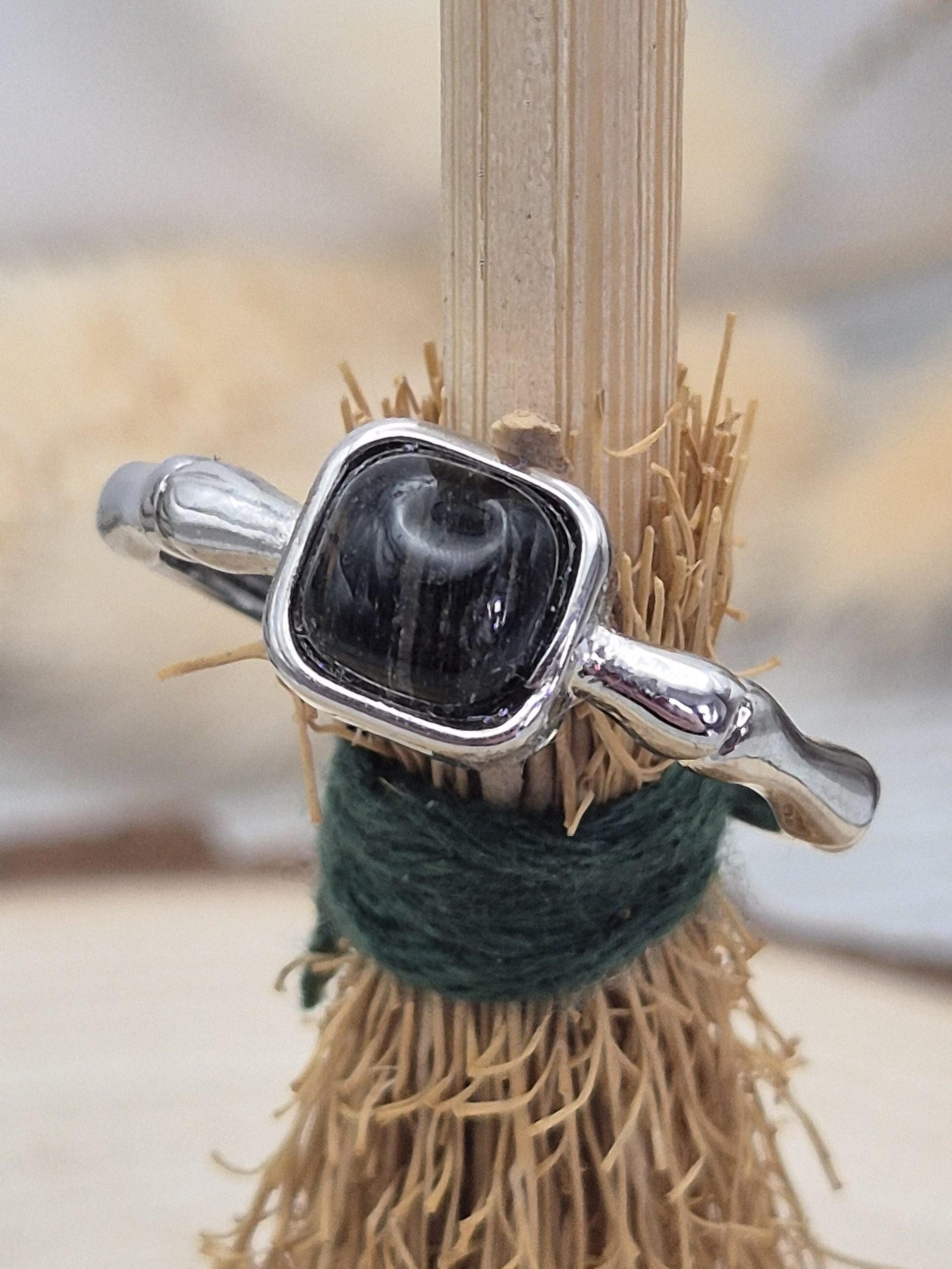 Black Tourmaline Adjustable Ring - Image 2