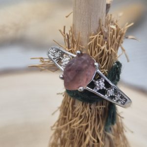 Red Tourmaline Slightly Adjustable Ring