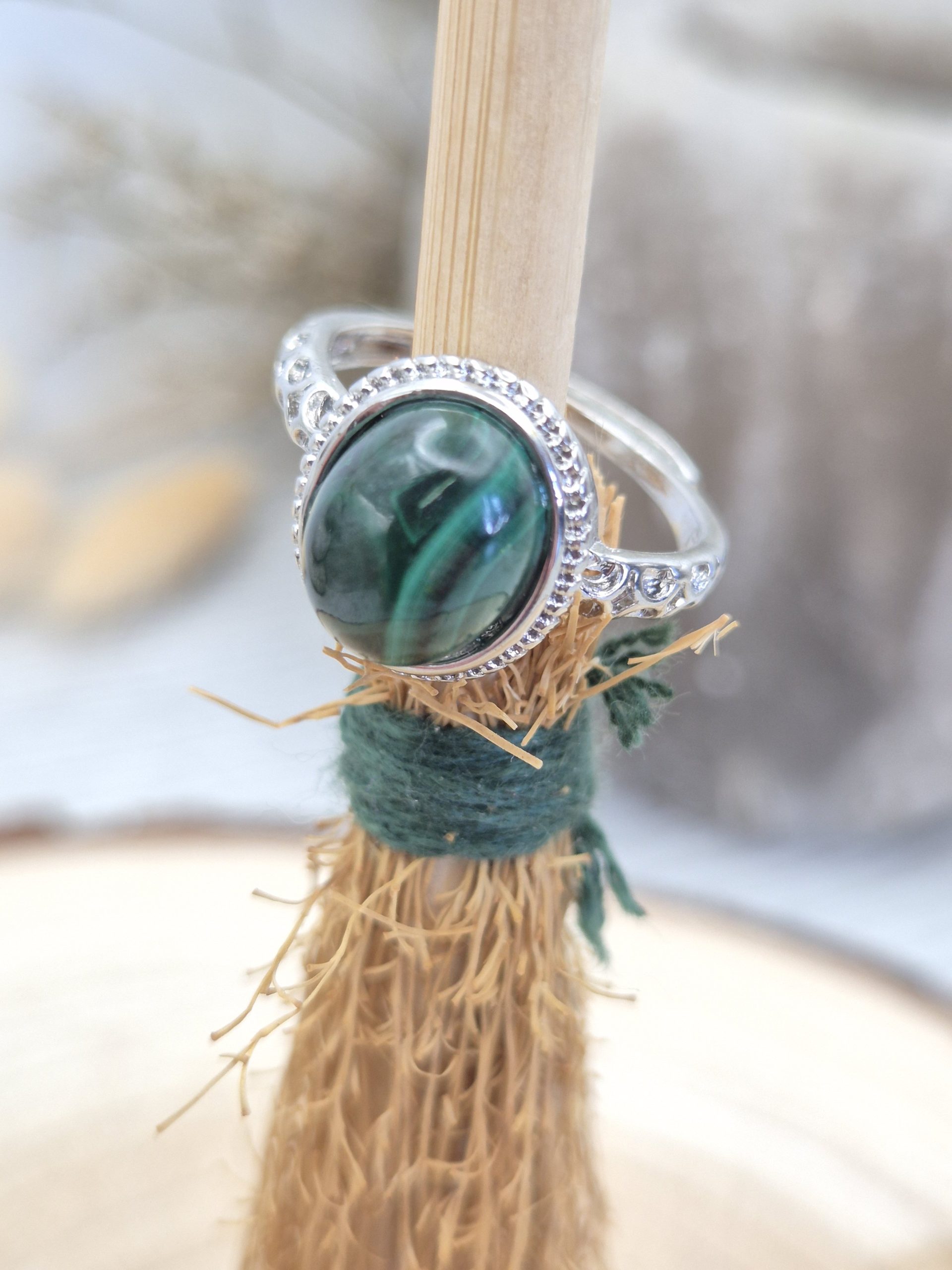 Malachite Adjustable Ring